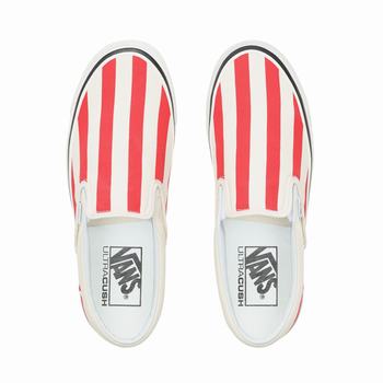 Damske Tenisky Vans Anaheim Factory Classic Slip-On 98 DX Biele/Červené/Pruhované VA51DRSJL